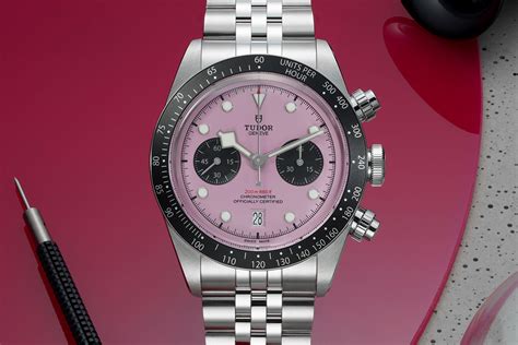 tudor black.bay chrono pink|tudor black bay chronograph pink.